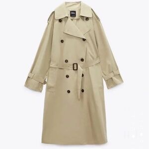 ZARA Oversize Double-Breasted Trench Coat Beige - Size M - REF.4369/240/450
